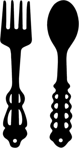 Hotop 2 Pieces Metal Fork Spoon Wal...