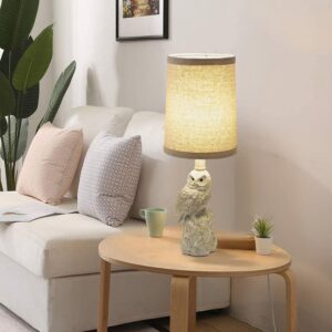 Vintage White/Wood Grain Owl Table ...