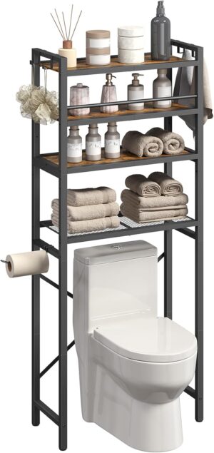Over The Toilet Storage Rack, 4-Tie...