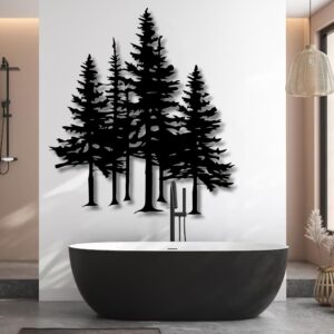 Mimiso Metal Pine Tree Wall Art Dec...