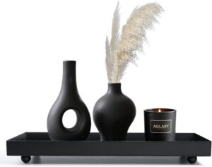 Rectangle Black Matte Metal Tray, S...