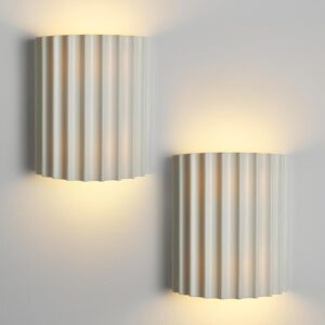 White Resin Modern LED Wall Sconces...