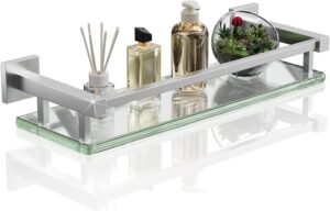 Alise Bathroom Glass Shelf with Sta...