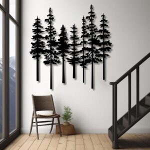 Mimiso Metal Pine Tree Wall Art,Pin...