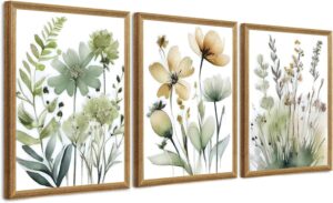 SYWENNOI Wood Framed Green Botanica...