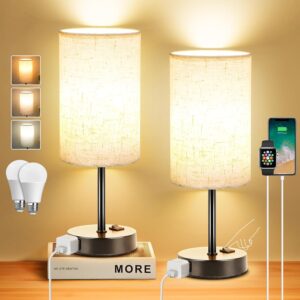 ZJOJO Table Lamp for Bedroom Set of...