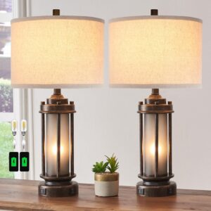 Set of 2 Farmhouse Lamps for Living...
