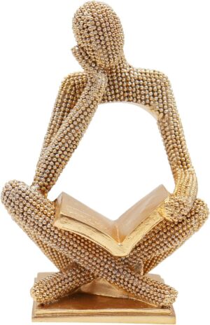 Sparkling Gold Reading Women Statue...