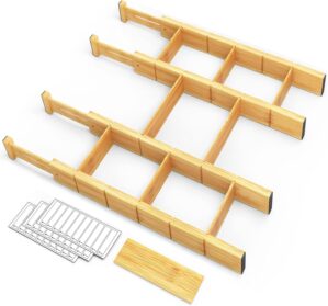 SpaceAid Bamboo Drawer Dividers wit...