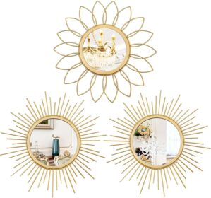 3 Pack Metal Mirrors for Wall Sunbu...