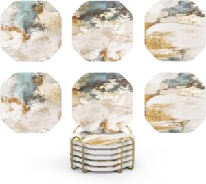 UMIRRO Ceramic Stone Coasters for D...