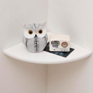 Corner Shelf, White Solid Oak Wood ...