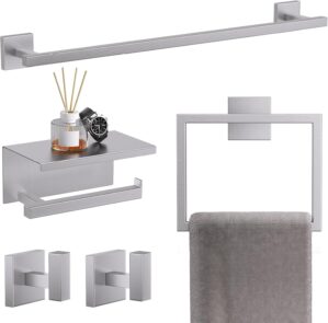 TQKAG 5-Pieces Brushed Nickel Bathr...