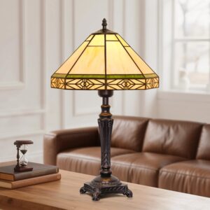 Table Lamp with Stained Glass Shade...
