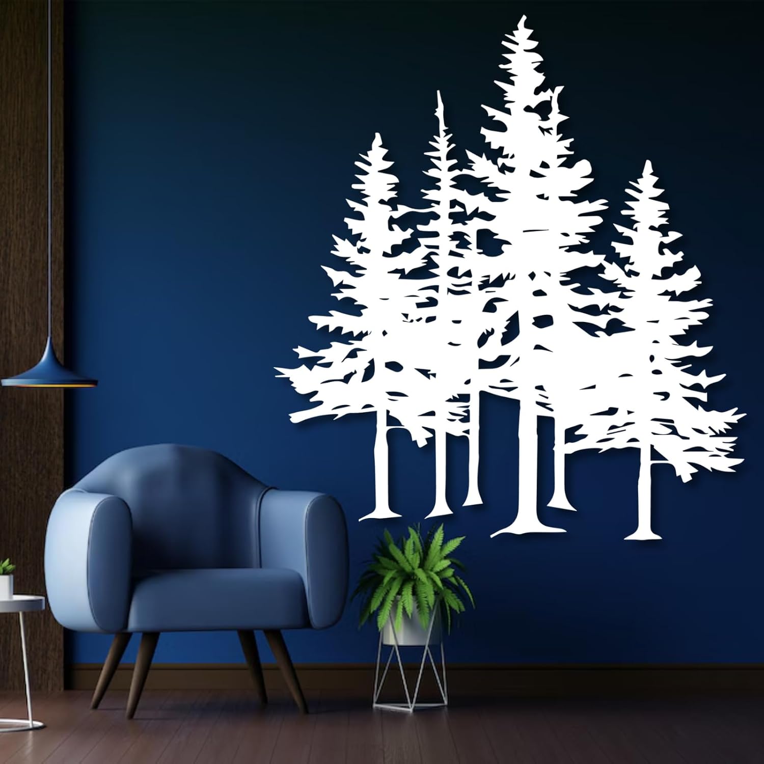 Mimiso Metal Pine Tree Wall Art Decor,Nature Forest Metal Decor,Tree Wall Art,Wall Decorations for Living Room,Bed Room,Dning Room,Housewarming Gift(Black,24"×21") - Image 2