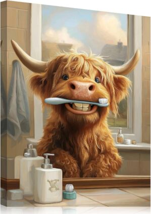 Halioyo Funny Highland Cow Wall Art...