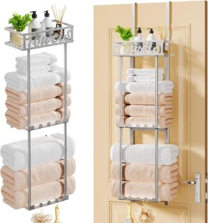 HapiRm Towel Rack Bathroom Storage ...
