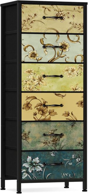 Furnulem Tall 6 Drawers Dresser, Vi...