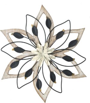 Remenna Whitewash Flowers Wood Wall...