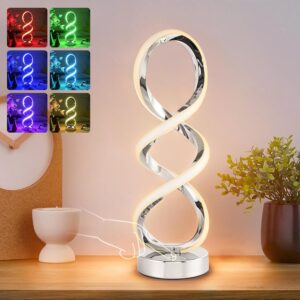 Modern Spiral RGB Table Lamp, Touch...