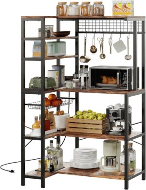 IRONCK Bakers Rack with Power Outle...