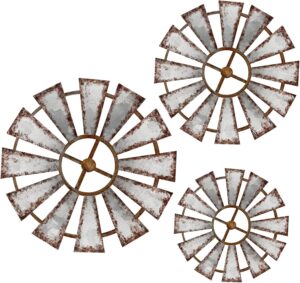 Yookeer 3 Pcs Wood Windmill Wall De...