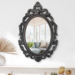 Black Oval Wooden Frame Vintage Wal...