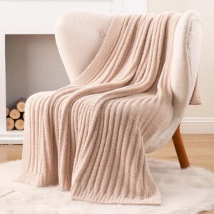 BATTILO Beige Throw Blanket for Cou...