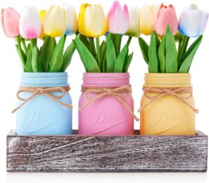Mason Jar Spring Easter Table Decor...