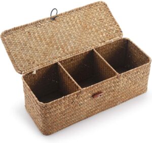 DECRAFTS Seagrass Storage Basket wi...