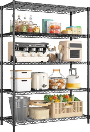 5 Tier Storage Shelves 71″H W...
