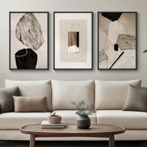 Framed Neutral Abstract Wall Art, S...