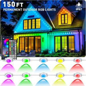 150FT Permanent Outdoor RGB Lights ...