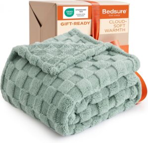 Bedsure GentleSoft Sage Green Throw...