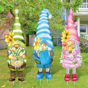 Umigy 3 Pcs Spring Yard Gnome Sign ...
