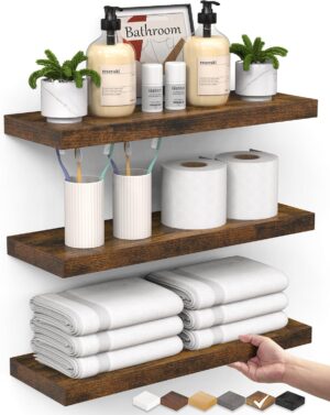 BAYKA Floating Shelves Bathroom for...
