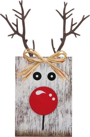Rustic Wooden Reindeer Sign –...