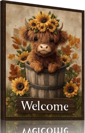 Halioyo Highland Cow with Sunflower...