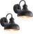 7in Black Gooseneck Lights for Farmhouse, 2 Pack Outdoor Barn Light Fixture, Exterior Porch Door Wall Mount Lighting with Gold Interior, Small Wall Sconce for Balcony, Garage, House