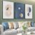 MPLONG Wall Art 3 Pieces Framed Wall Art Canvas Print Set Minimalist Medieval Geometric Circle Abstract Illustration Modern Wall Art Decor Multicolor Living Room Bedroom Office 16″x 24″x 3 Panels