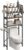 Over The Toilet Storage Rack, 4-Tier Freestanding Bathroom Organizer Above Toilet, Toilet Shelf with Detachable Upper Shelves, X-Shaped Back Support, Rustic Brown and Black TR05BR