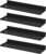 PEKGRIL 4 Pack Metal Floating Shelves, 17×6 Inch Large Wall Mounted Shelf for Storage, Black Kids Bookshelf, Display Ledge Shelves with Lip for Bathroom, Bedroom, Living Room, Bathroom, Kitchen