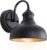Black Outdoor Gooseneck Lighting for Barn 7 Inch Farmhouse Exterior Light Fixtures with Wall Mount, Small Porch Light with Brass Interior, Outside Gooseneck Wall Sconce for House Garage Patio