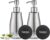 Gaussra 2 Pack Soap Dispenser with Coaster and Stickers, Stainless Steel Case Glass Liner Hand Pump Dispenser, Refillable Liquid Hand Soap Dispenser for Bathroom & Kitchen – Brushed Nickel