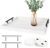 Coffee Table Tray – Large Ottoman Tray for Living Room – Wood Serving Tray with 2 Sets of Handles – Wooden Tray for Coffee Table, 4 Round Coasters Included, White