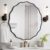 WallBeyond Round Wavy Mirror for Wall Decorative 32 inch, Modern Round Mirror Aluminum Frame for Bathroom Bedroom Living Room Home House Office Entryway, Black