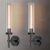 Modern Black Hardwired Wall Sconces 2 Pack, 20” Knurled Bathroom Wall Sconce, Indoor Wall Sconce,Copper and Glass Vanity Light, for Living, Bedroom, Hallway, Staircases, Include Bulbs