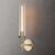 Modern Brass Hardwired Wall Sconces, 20” Knurled Bathroom Wall Sconce, Indoor Wall Sconce,Copper and Tube Glass Vanity Light, for Living, Bedroom, Hallway, Staircases, Include Bulbs
