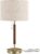 EDISHINE Mid Century Table Lamp, Bedside Lamp with Pull Chain Switch, Solid Wood & Metal Pole, Modern Nightstand Table Lamp for Living Room, Bedroom, Office, Frosted Bronze & Wood Finish