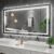 Amorho LED Bathroom Mirror, 55″ X30″ Front Light and Backlit with Black Frame, Stepless Dimmable, Anti-Fog, Shatter-Proof, Memory, 3 Colors, Double LED Vanity Mirror